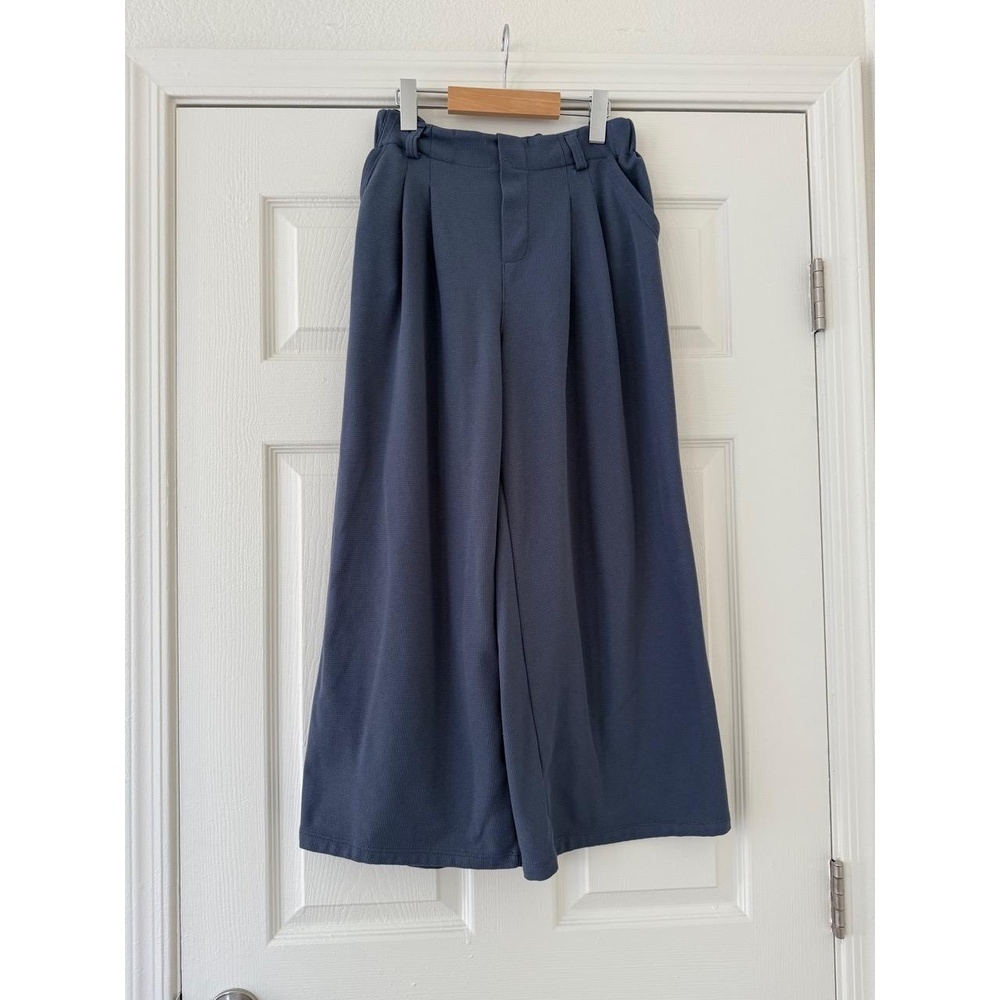 Halara Blue Waffle Knit Pants short small 22” inseam